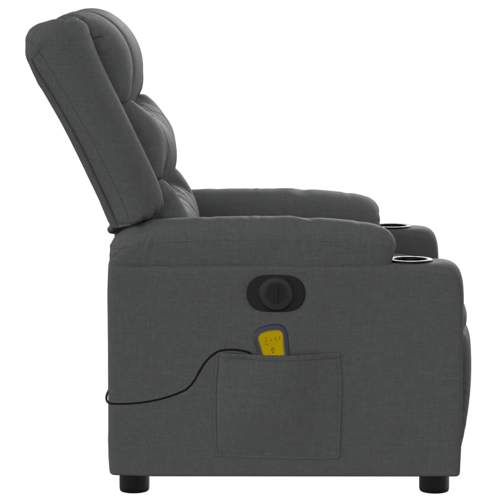 Massagestoel elektrisch verstelbaar stof donkergrijs