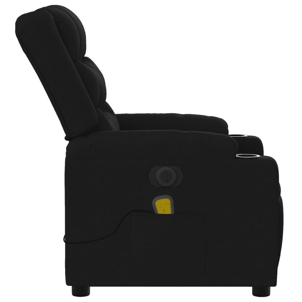 Massagestoel elektrisch verstelbaar stof zwart