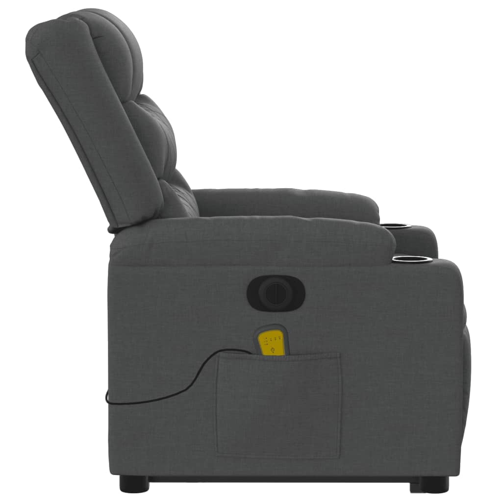 Sta-op-massagestoel elektrisch verstelbaar stof donkergrijs