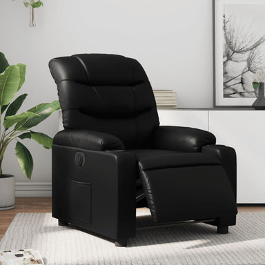 Fauteuil elektrisch verstelbaar kunstleer zwart