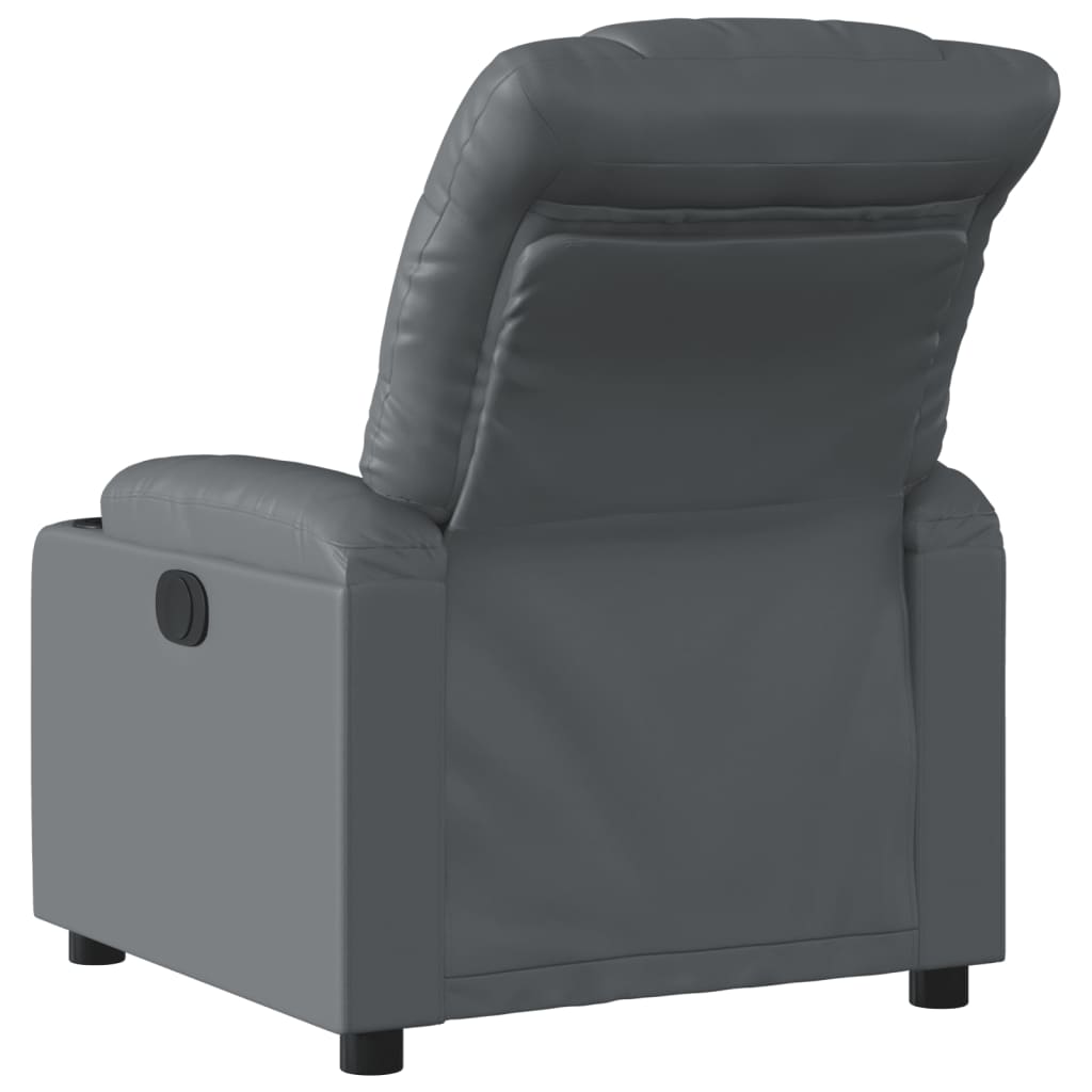 Fauteuil verstelbaar elektrisch kunstleer grijs