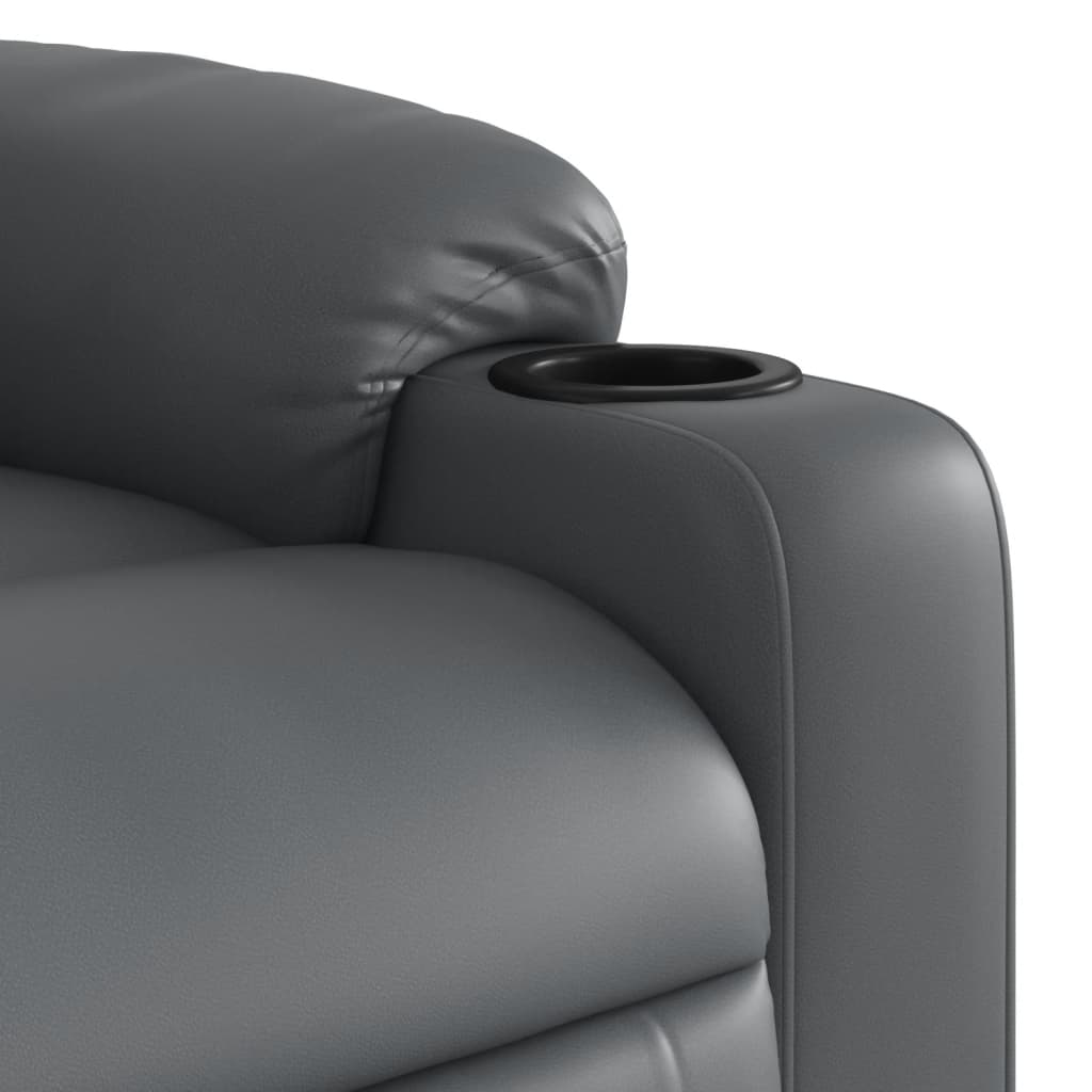 Fauteuil verstelbaar elektrisch kunstleer grijs