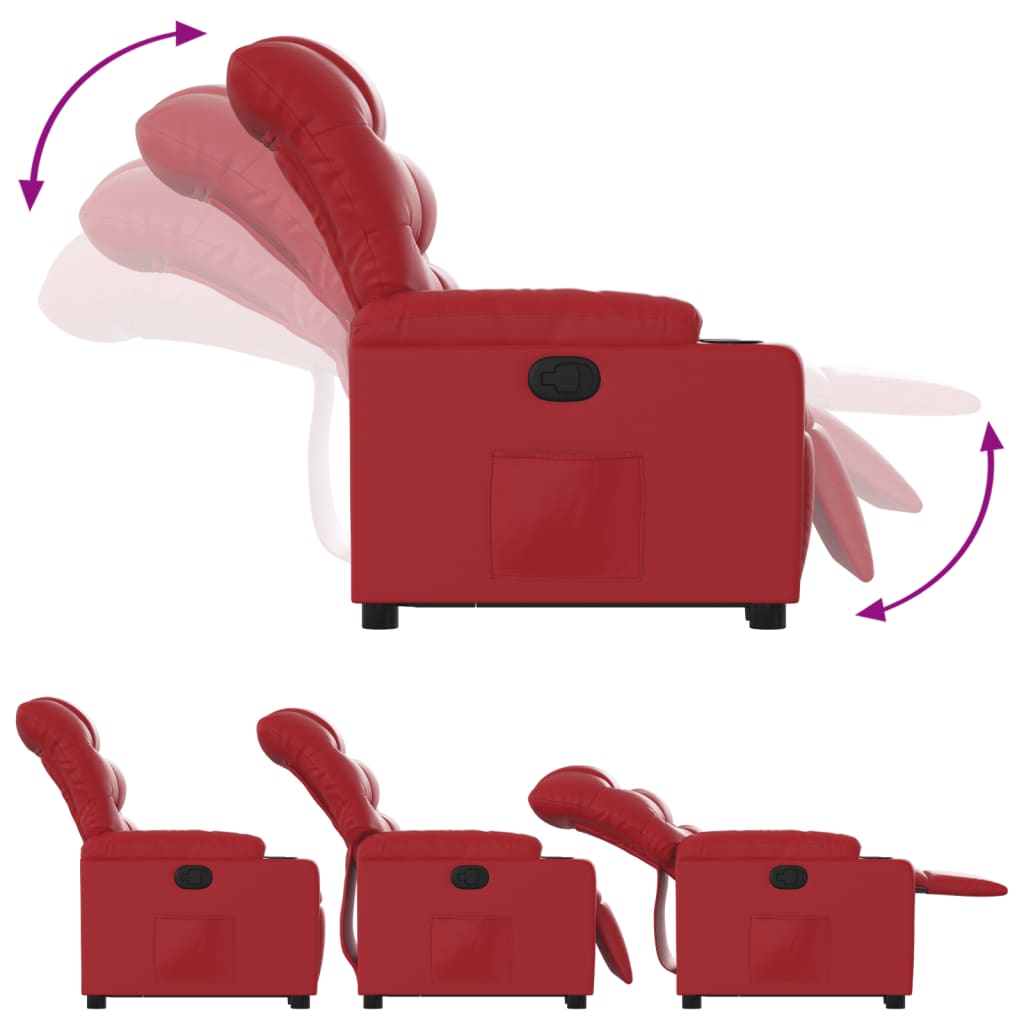 Sta-op-stoel kunstleer rood