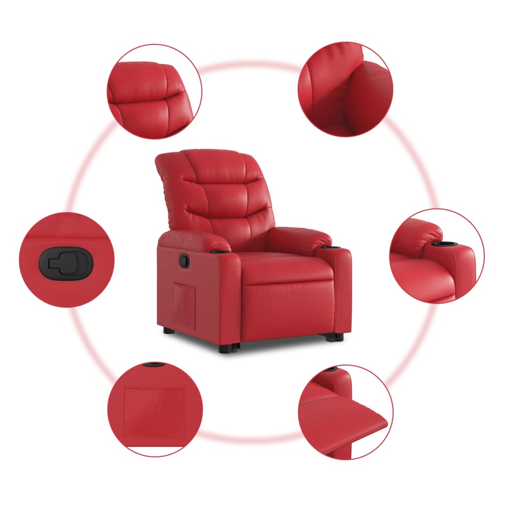 Sta-op-stoel kunstleer rood