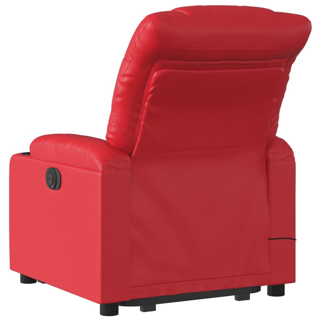 Sta-op-massagestoel elektrisch kunstleer rood