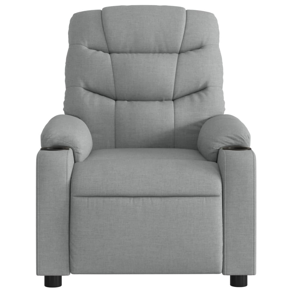 Fauteuil elektrisch verstelbaar stof lichtgrijs