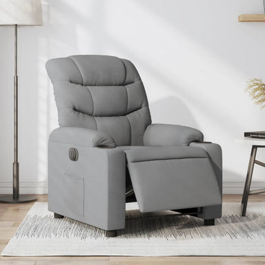 Fauteuil elektrisch verstelbaar stof lichtgrijs