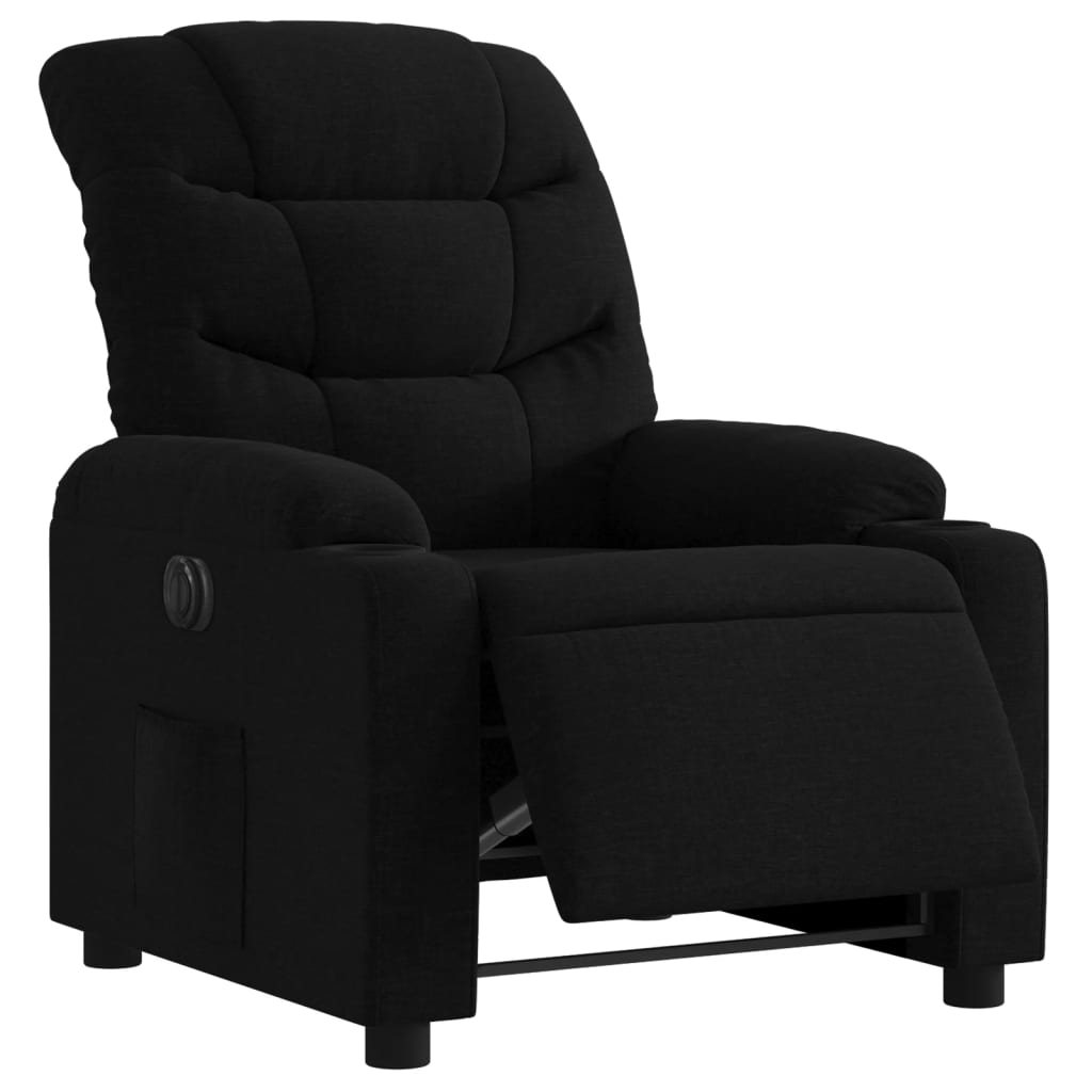 Fauteuil verstelbaar elektrisch stof zwart