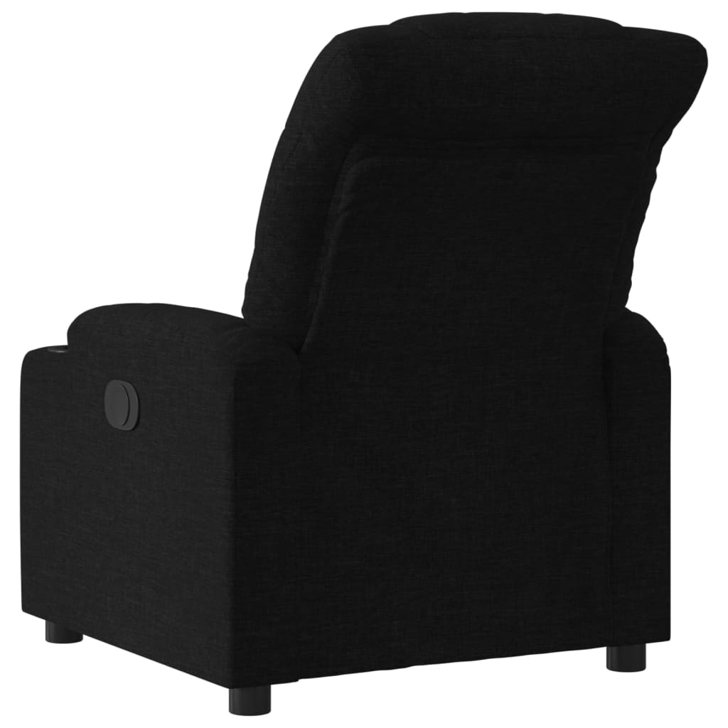 Fauteuil verstelbaar elektrisch stof zwart