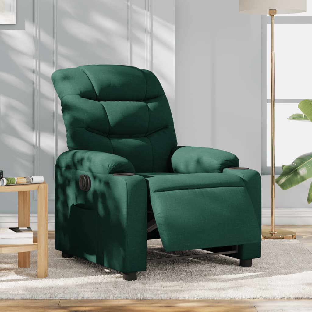 Fauteuil verstelbaar elektrisch stof donkergroen