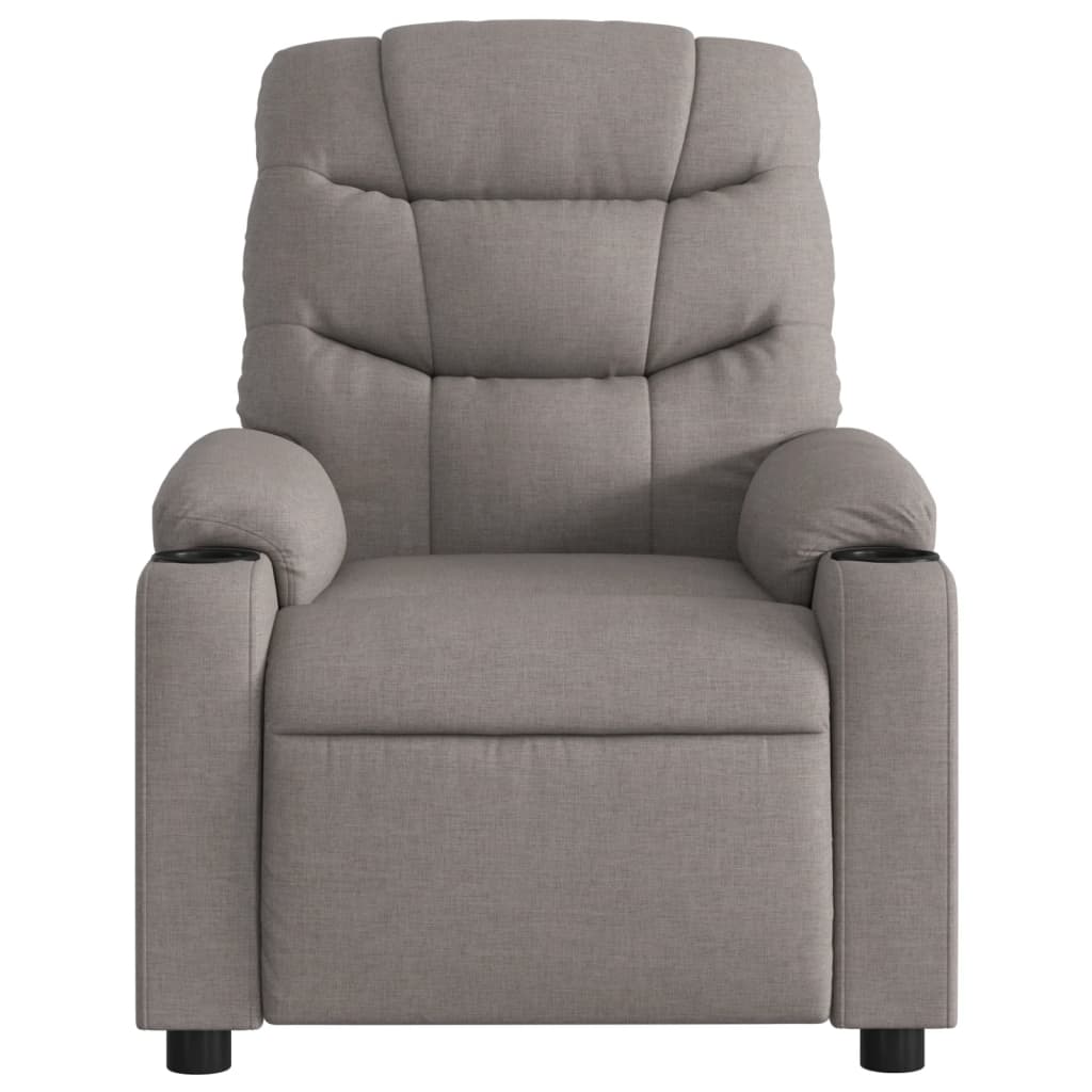 Fauteuil verstelbaar elektrisch stof taupe