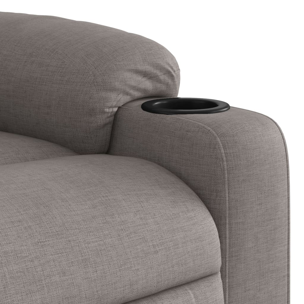 Fauteuil verstelbaar elektrisch stof taupe