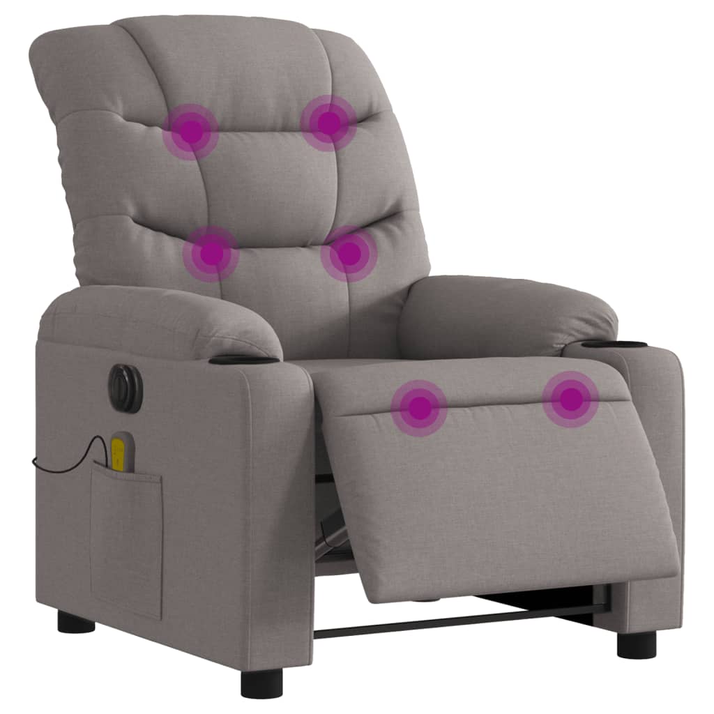 Massagestoel elektrisch verstelbaar stof taupe