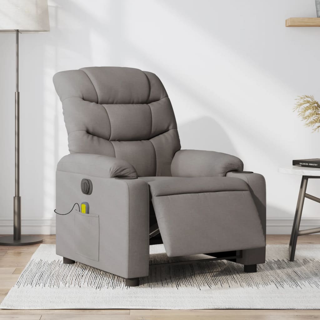 Massagestoel elektrisch verstelbaar stof taupe