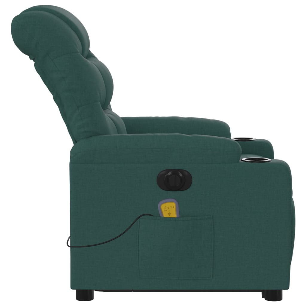Sta-op-massagestoel elektrisch verstelbaar stof donkergroen