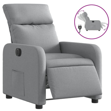 Fauteuil elektrisch verstelbaar stof lichtgrijs