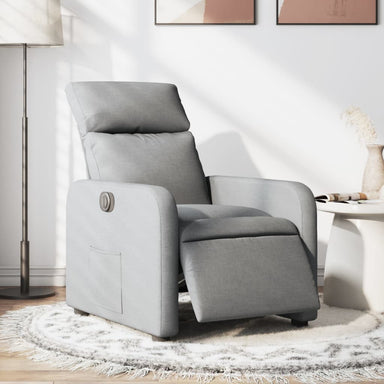 Fauteuil elektrisch verstelbaar stof lichtgrijs