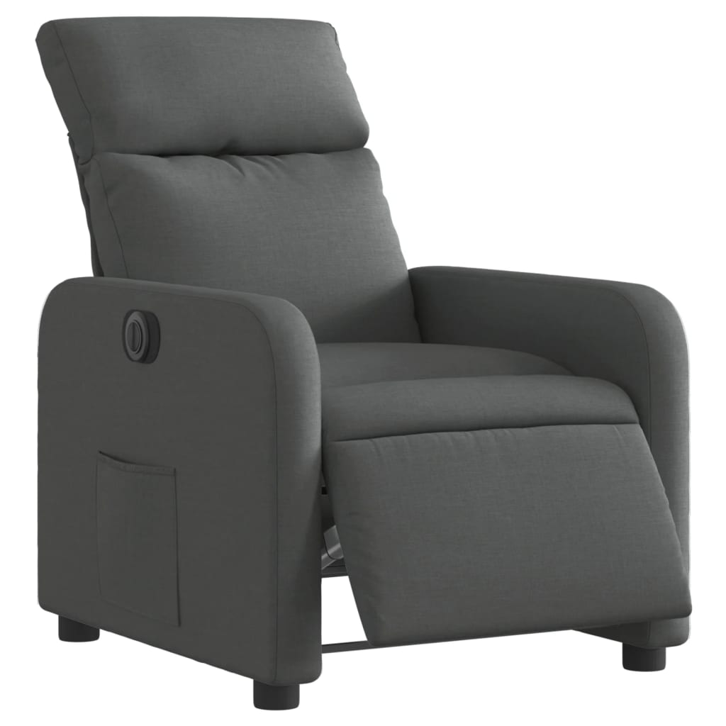 Fauteuil elektrisch verstelbaar stof donkergrijs