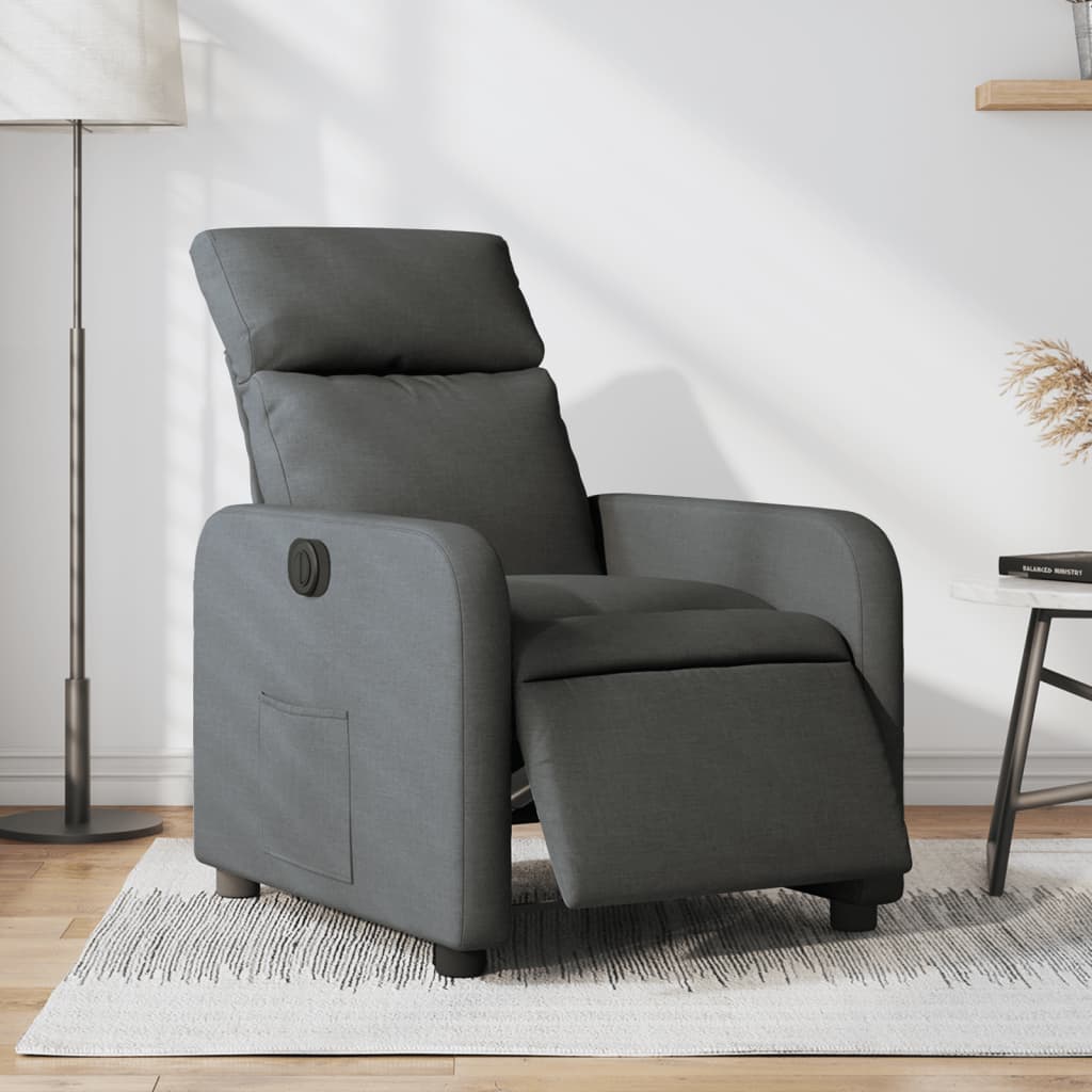 Fauteuil elektrisch verstelbaar stof donkergrijs