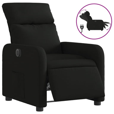 Fauteuil verstelbaar elektrisch stof zwart