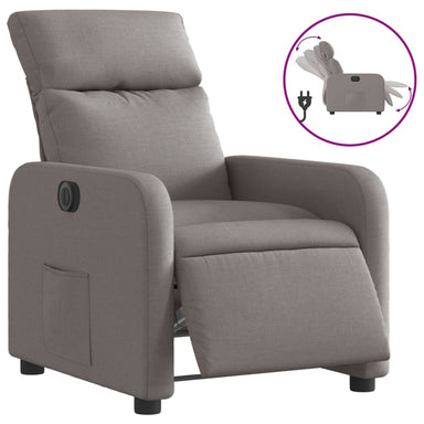 Fauteuil verstelbaar elektrisch stof taupe