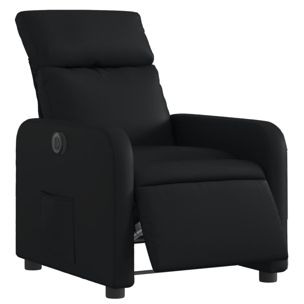 Fauteuil elektrisch verstelbaar kunstleer zwart