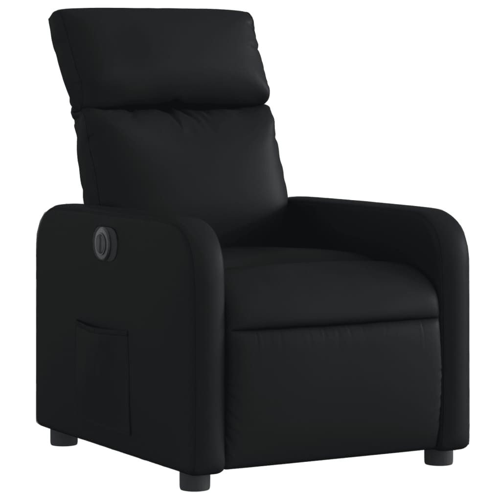 Fauteuil elektrisch verstelbaar kunstleer zwart