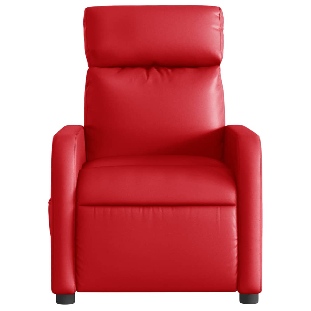 Fauteuil verstelbaar elektrisch kunstleer rood