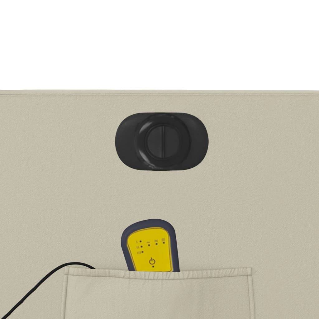 Massagestoel verstelbaar elektrisch kunstleer crèmekleurig