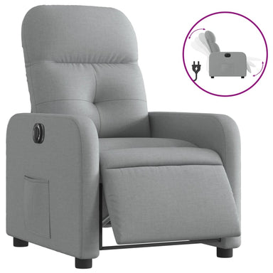 Fauteuil elektrisch verstelbaar stof lichtgrijs