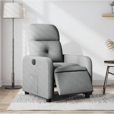Fauteuil elektrisch verstelbaar stof lichtgrijs