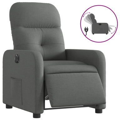 Fauteuil elektrisch verstelbaar stof donkergrijs