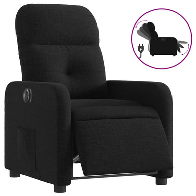 Fauteuil verstelbaar elektrisch stof zwart