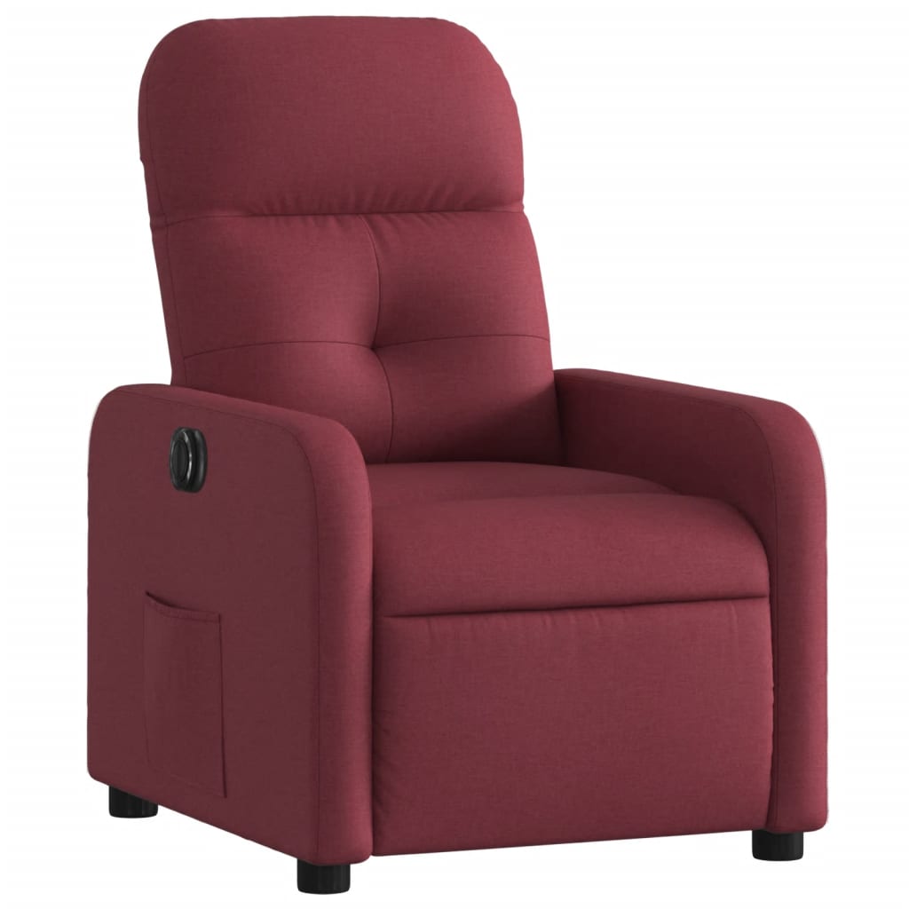 Fauteuil verstelbaar elektrisch stof wijnrood