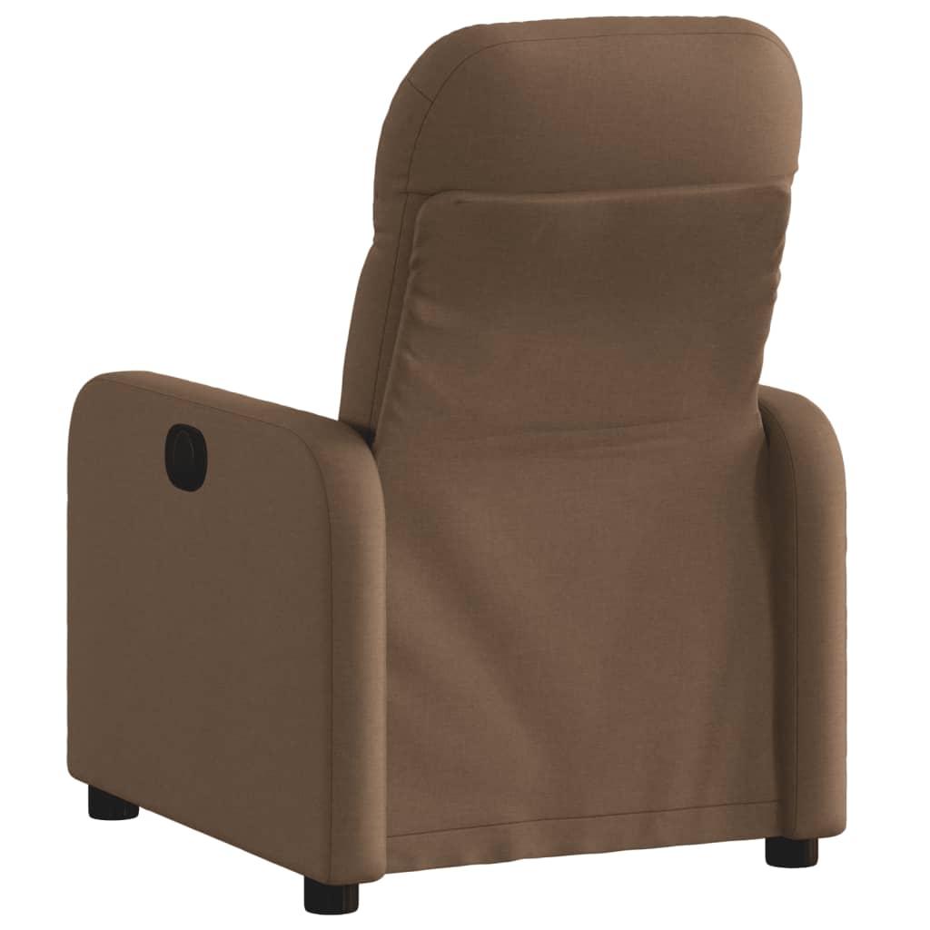 Fauteuil verstelbaar elektrisch stof bruin