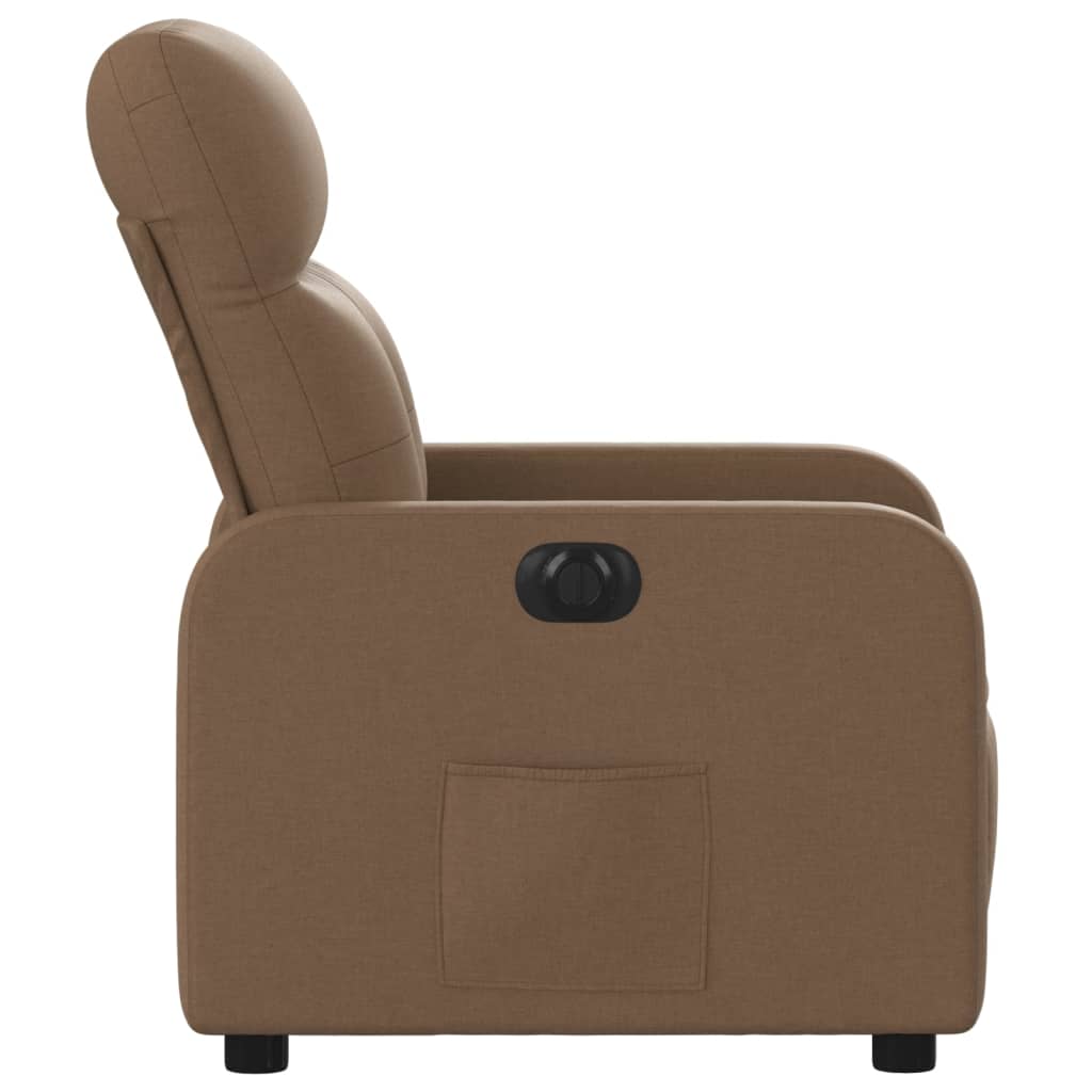 Fauteuil verstelbaar elektrisch stof bruin