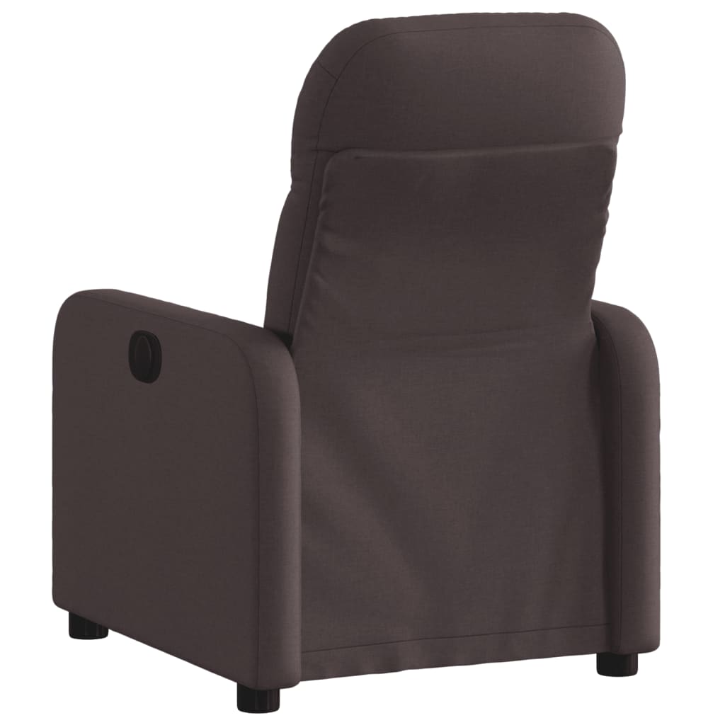 Fauteuil verstelbaar elektrisch stof donkerbruin
