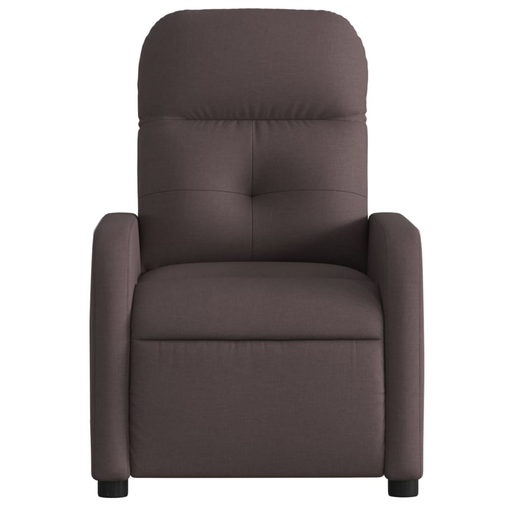 Fauteuil verstelbaar elektrisch stof donkerbruin