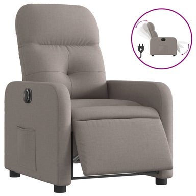 Fauteuil verstelbaar elektrisch stof taupe