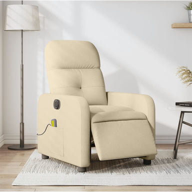Massagestoel elektrisch verstelbaar stof crèmekleurig