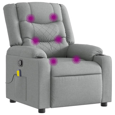 Massagestoel Lichtgrijze Stof 1