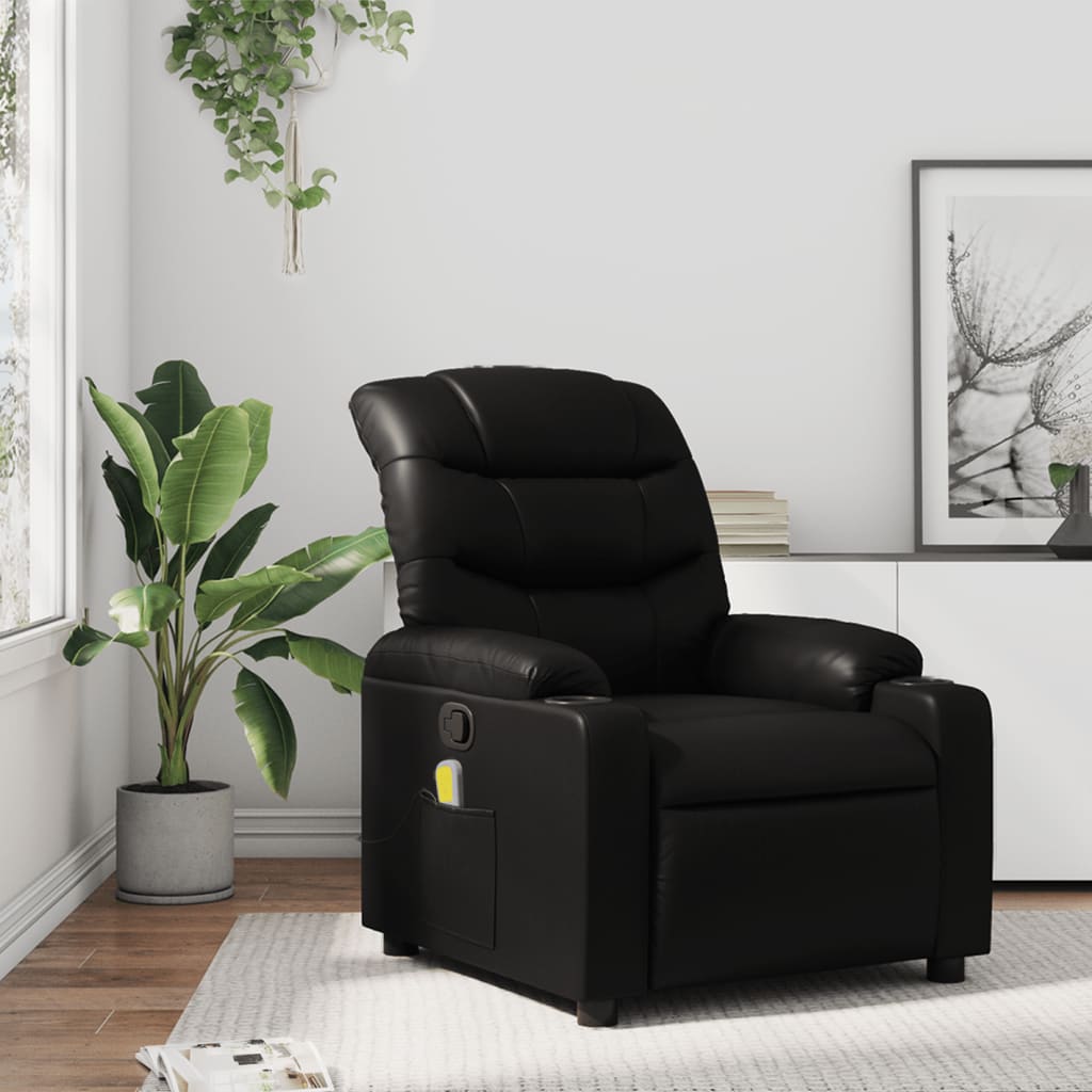 Massagestoel van zwart kunstleer