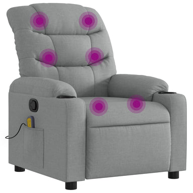Massagestoel met lichtgrijze stof
