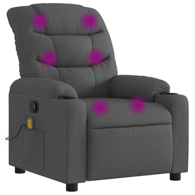 Massagestoel in donkergrijze stof