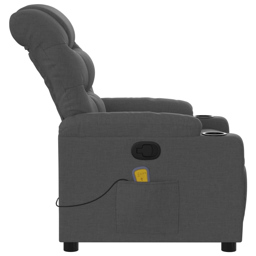 Massagestoel in donkergrijze stof