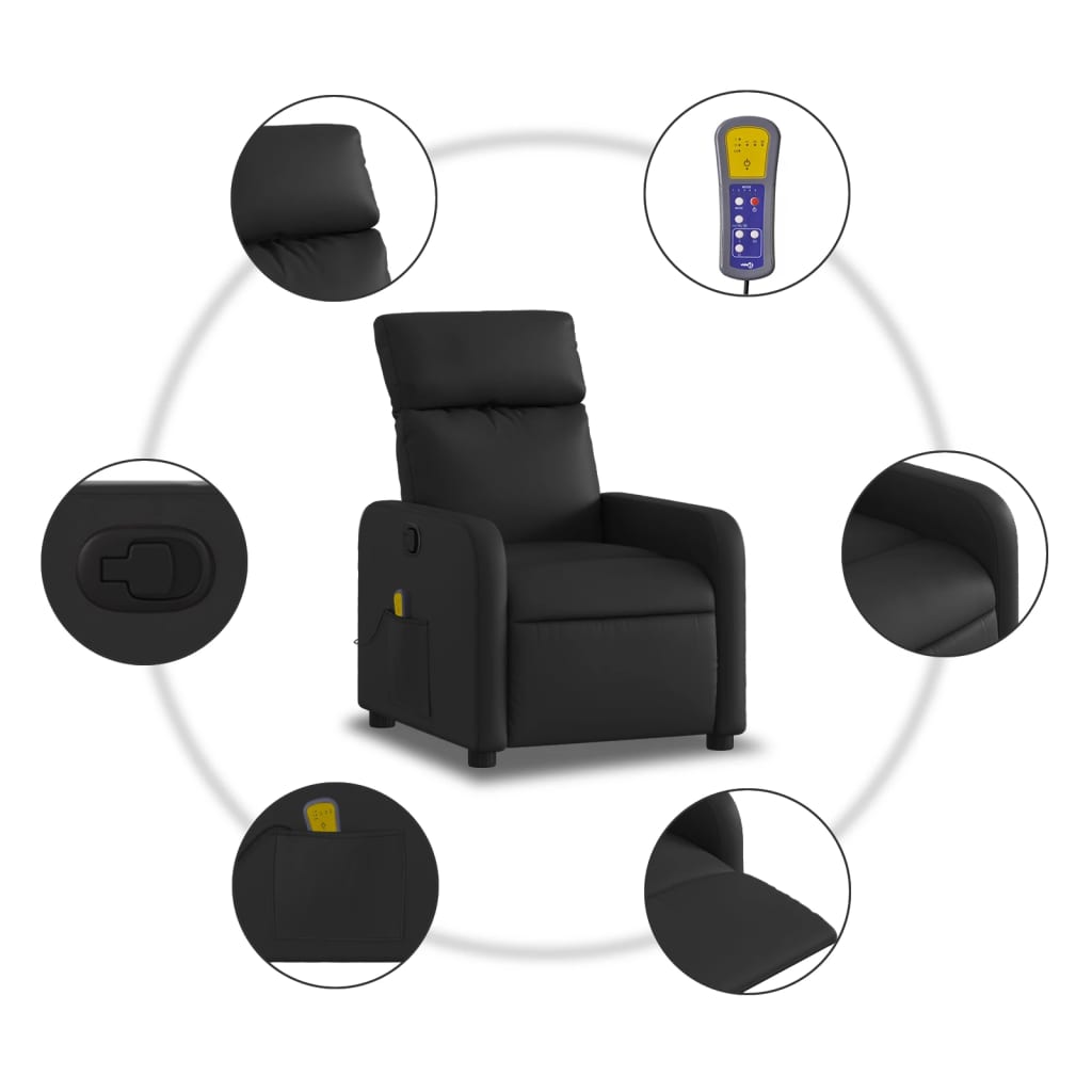 Massagestoel Kunstleer Zwart 1