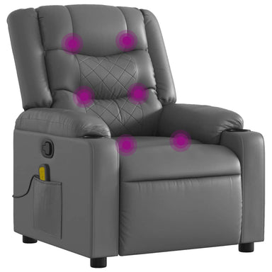 Massagestoel van grijs kunstleer