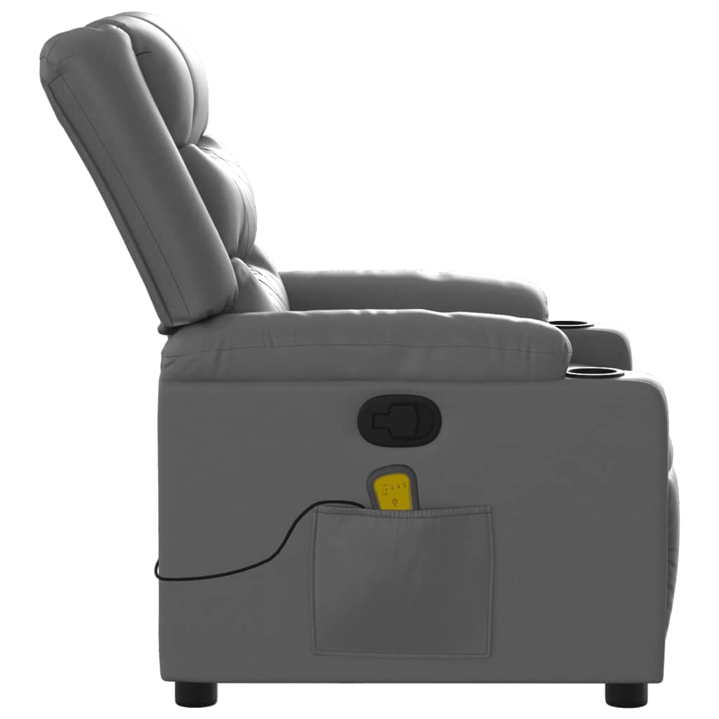Massagestoel van grijs kunstleer