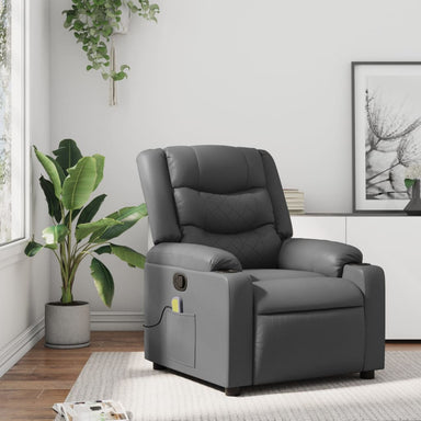 Massagestoel van grijs kunstleer