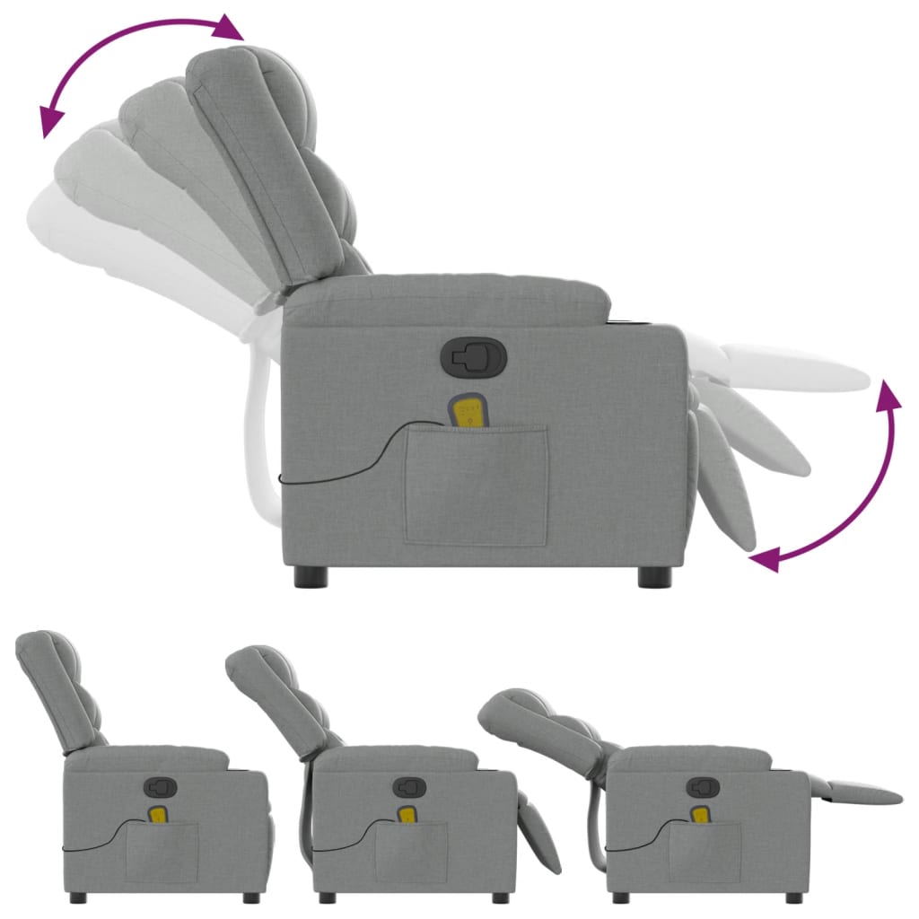 Massagestoel Lichtgrijze Stof 1